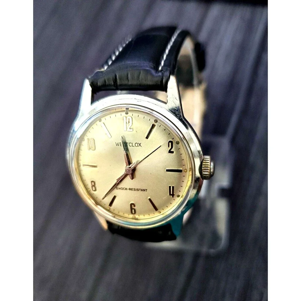 Rare Westclox Mechanical D-407 Incabloc Mens Watch 17J Serviced Runs Great‎
